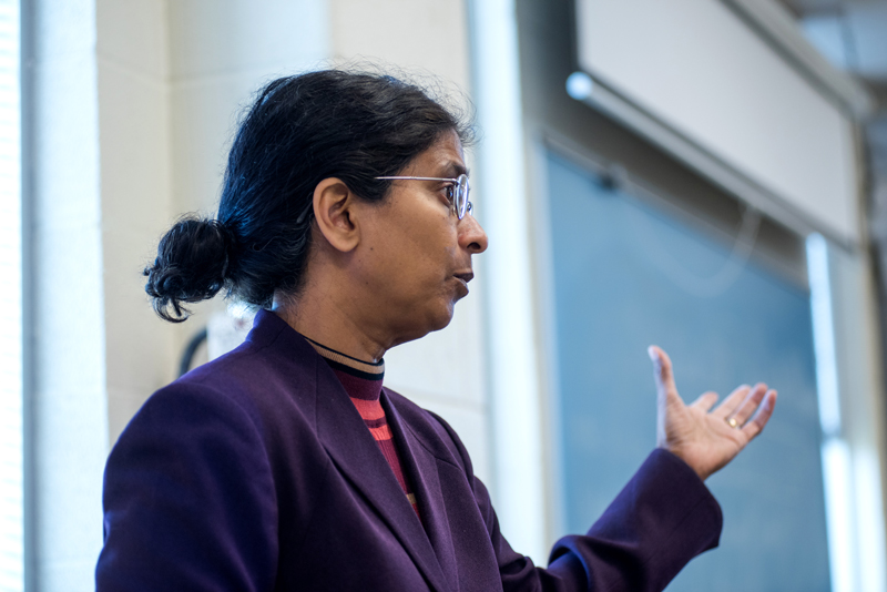 A professor teaching a class.