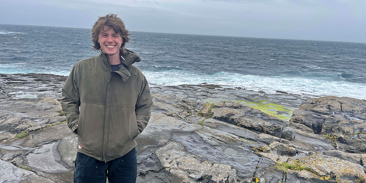 Student in Ireland coast