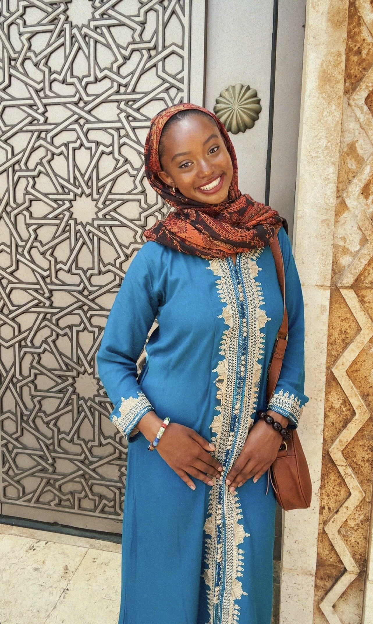 Woman standing by door