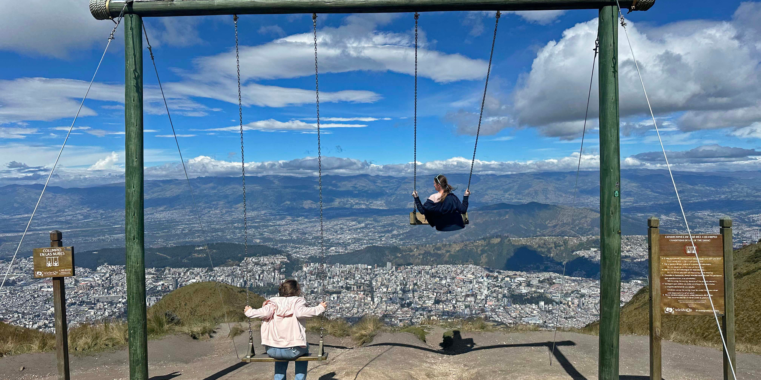 students on a swing