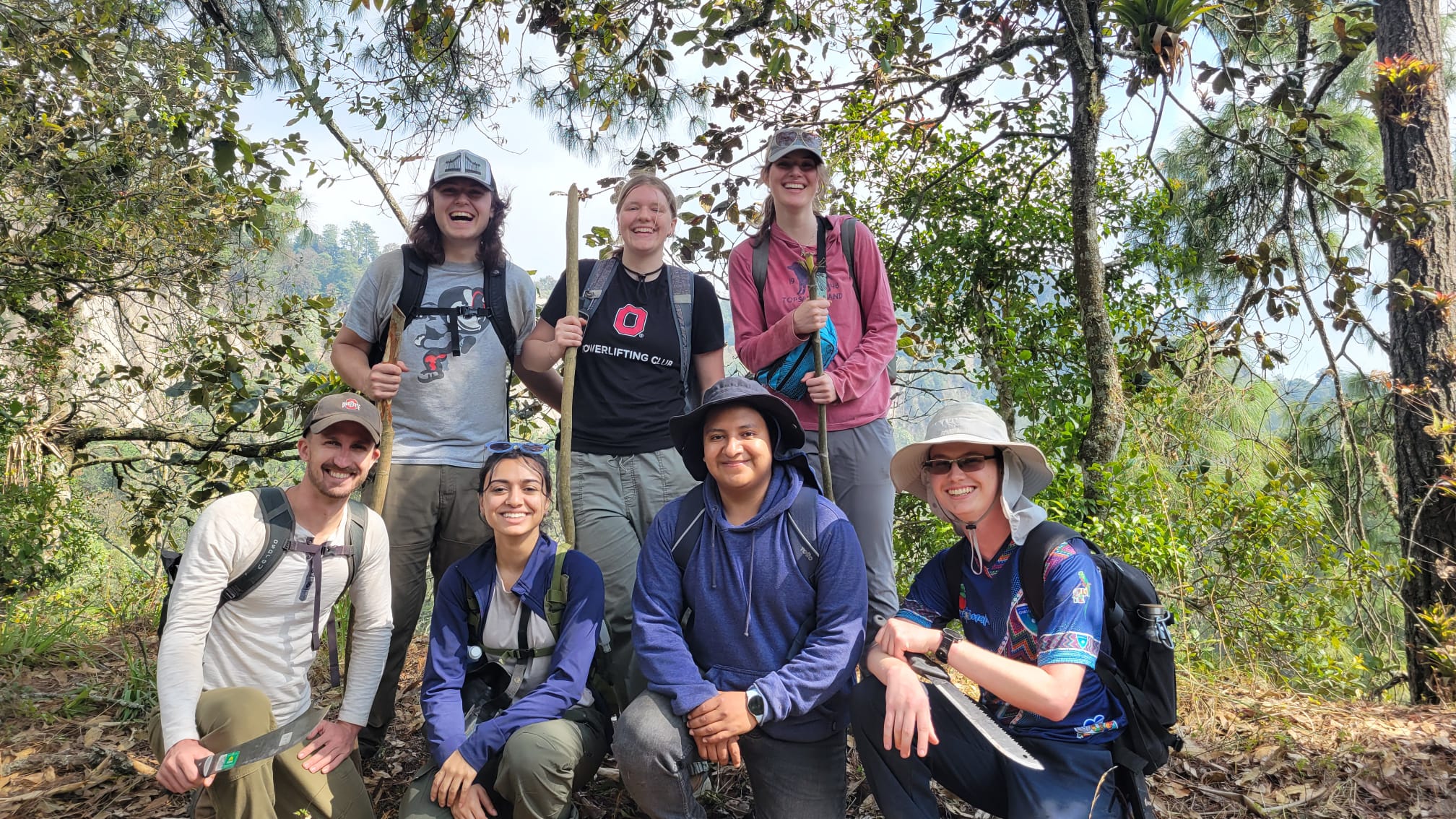 Students in Guatemala on the engineering service program, in the jungle