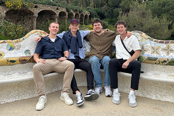 Student on Bench in Spain