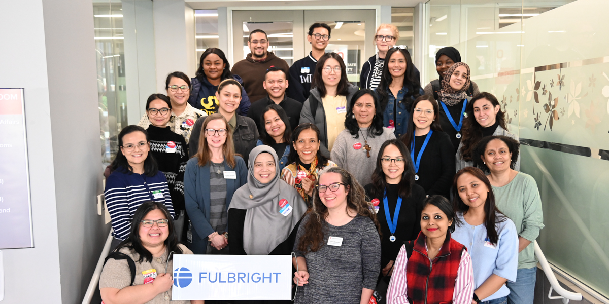 Large group gatherer inside an office