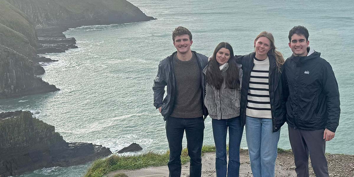 Students overlooking Cliffs of Dover