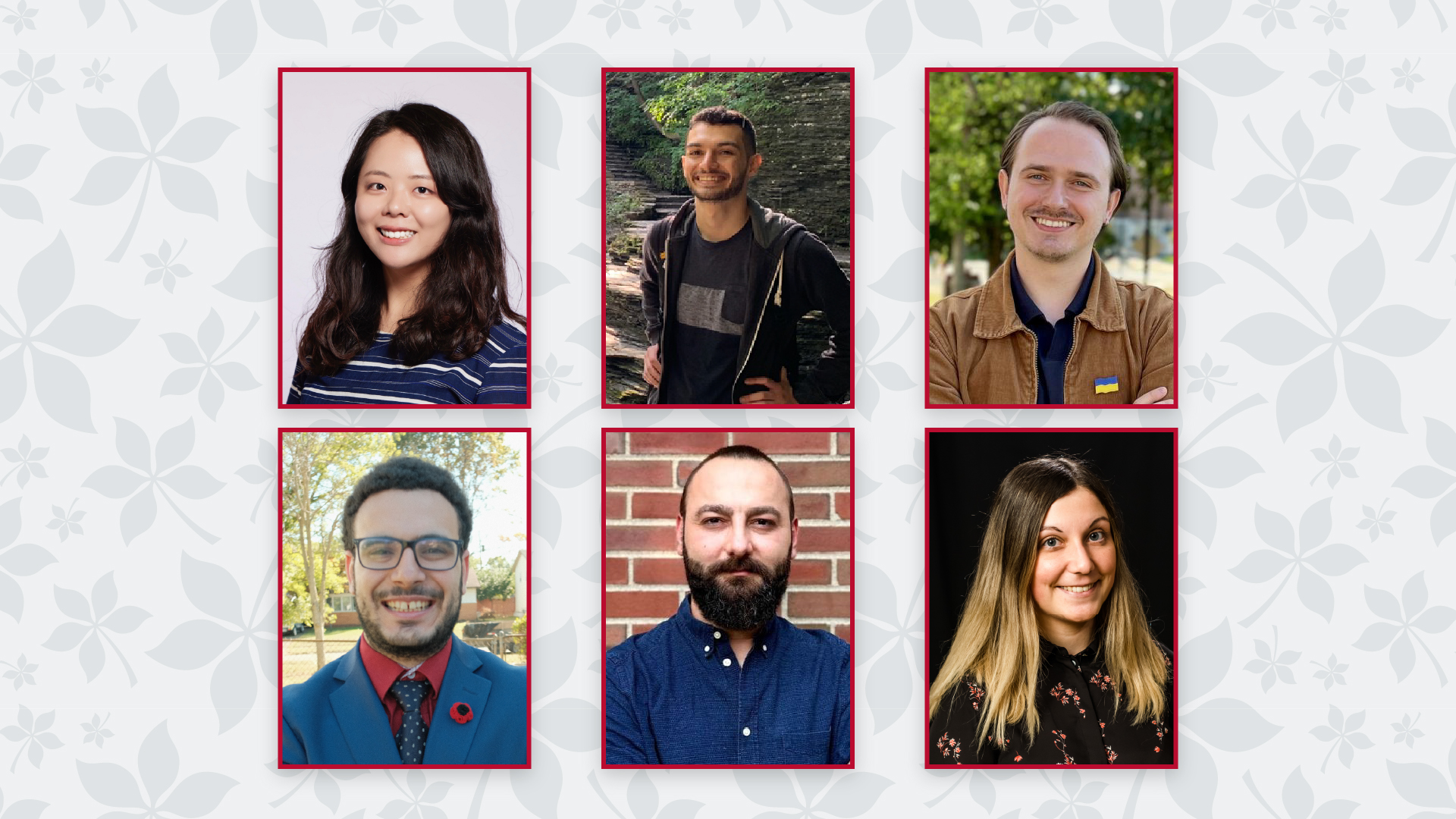 Six students on a background