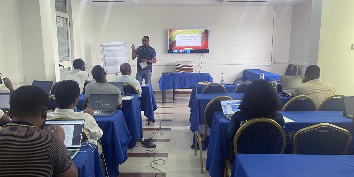 A man leading a workshop.