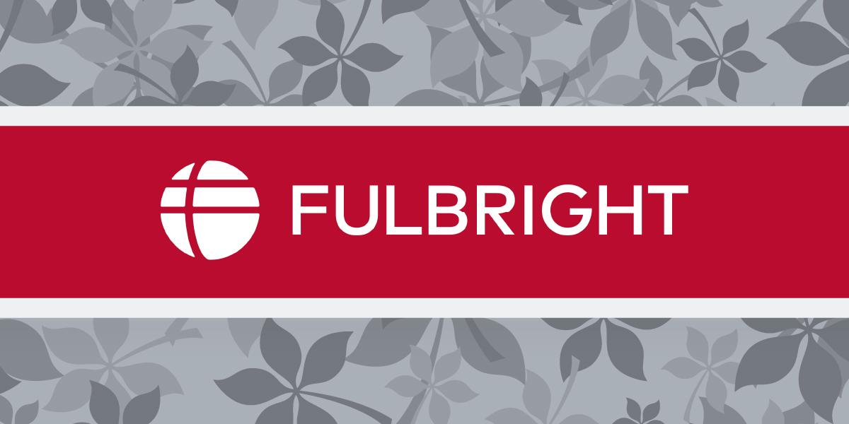 Fulbright banner with Ohio State branding and Buckeye leaves
