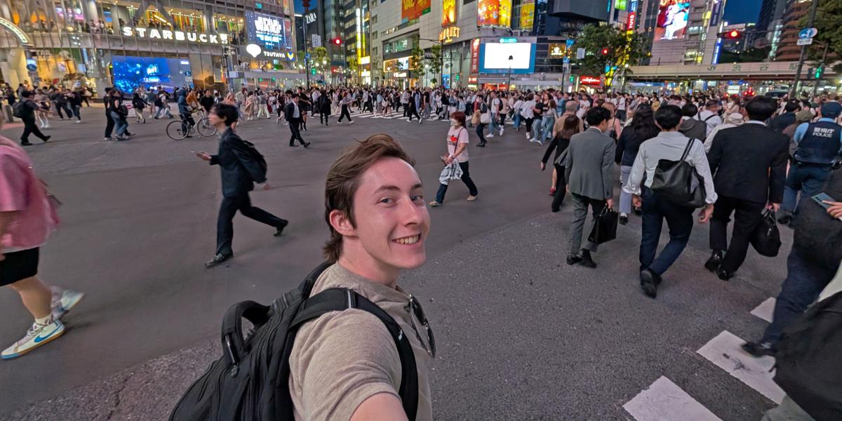 Hayden in Japan crossing