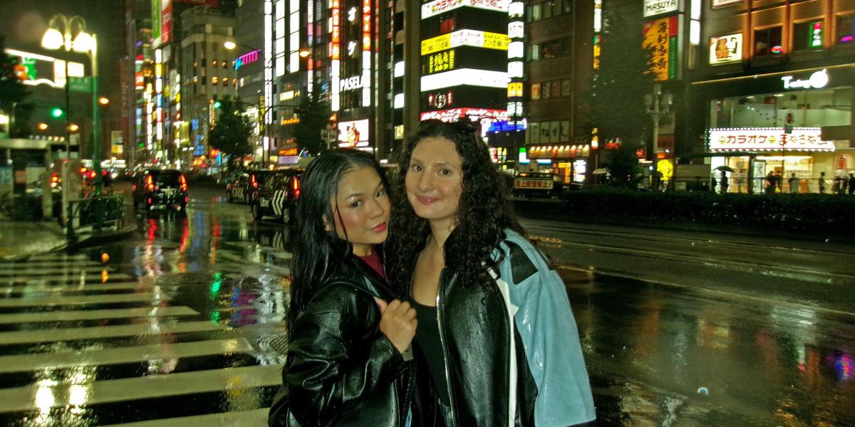 students on the streets of japan