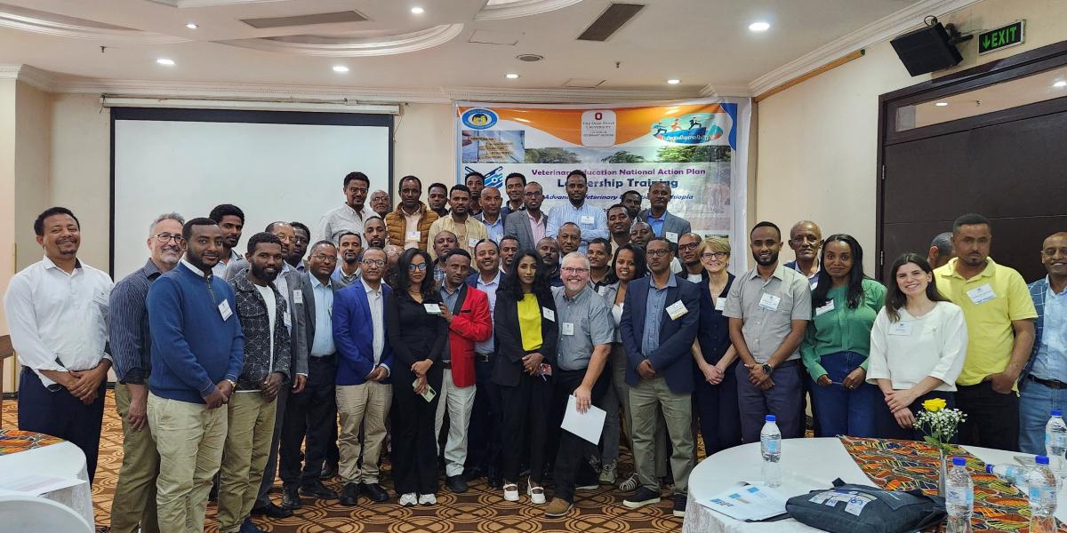 group photo of veterinarians attending training Ethiopia