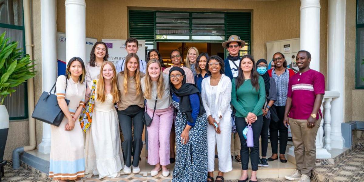 Group of students outside of building