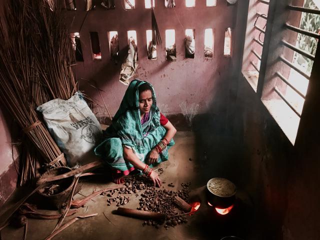 woman sitting on floor