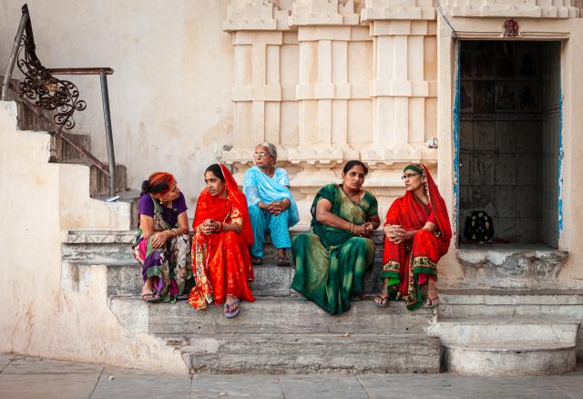 Group of Udaipur women chatting