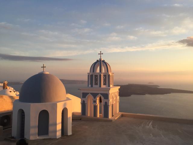 Church in front of body of water