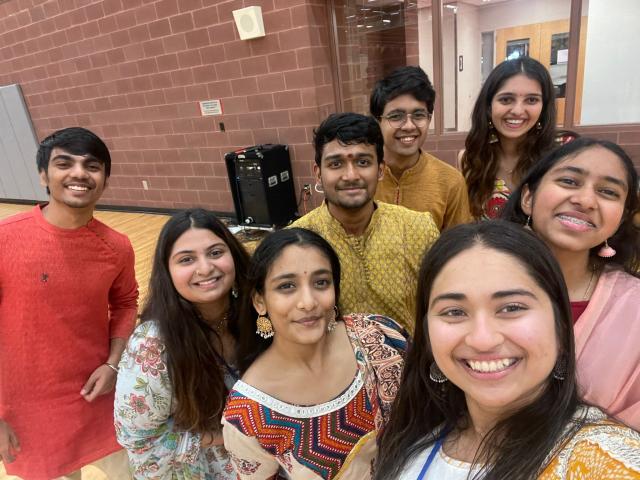 Selfie group photo of students
