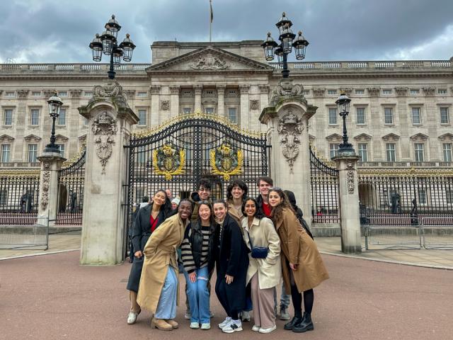 Students in front of Buckingham Palace