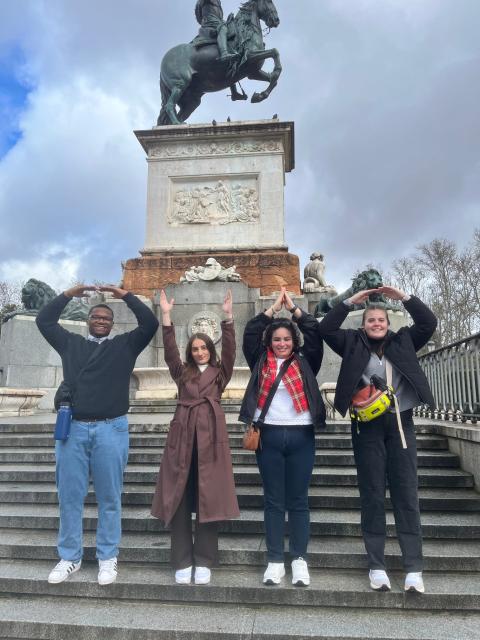 O-H-I-O by statue in Spain
