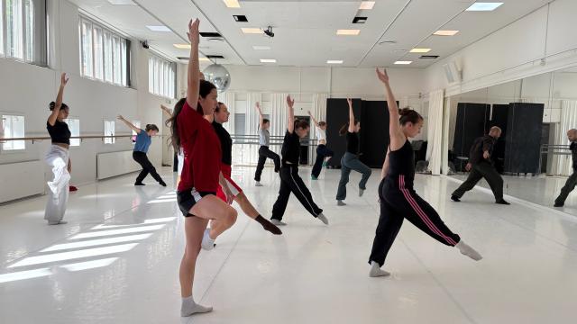 Students in a dance studio