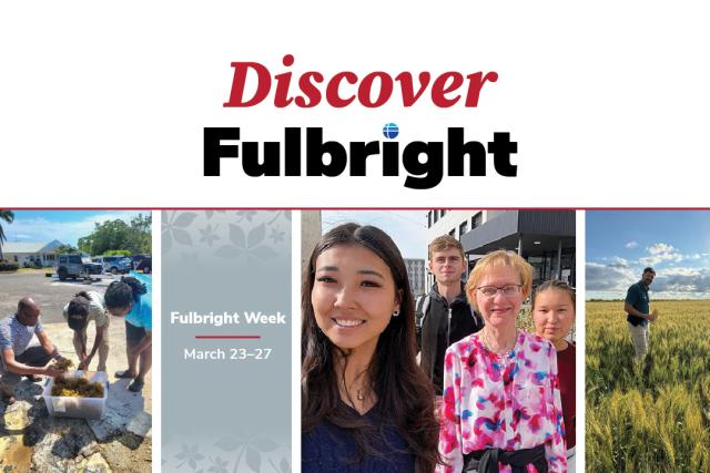 Fulbright Week graphic with three photos