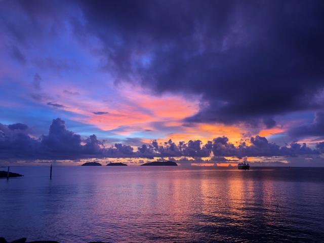 Sunset over a lake