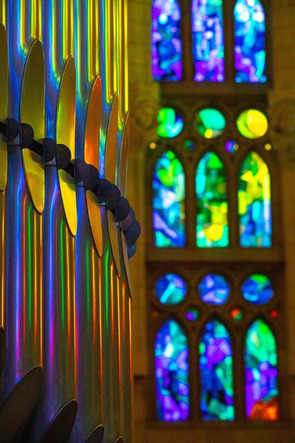 colorful windows in building