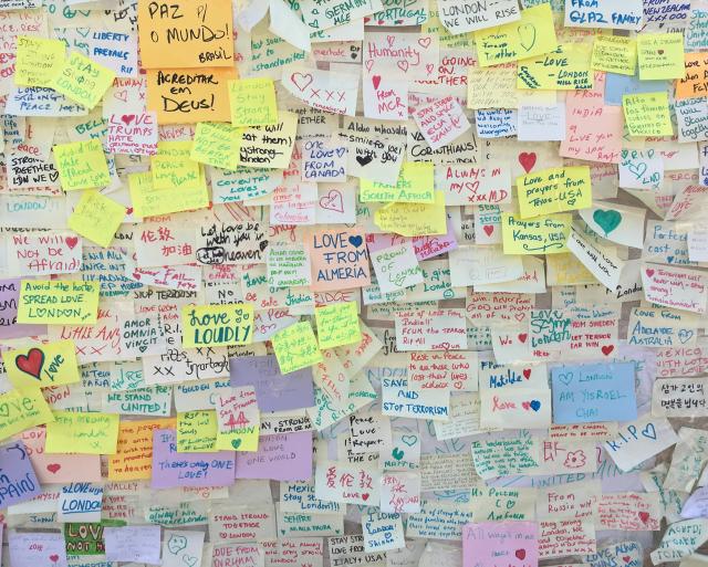 notes hanging on wall