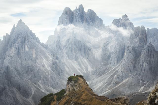 Misty Dolomites mountains