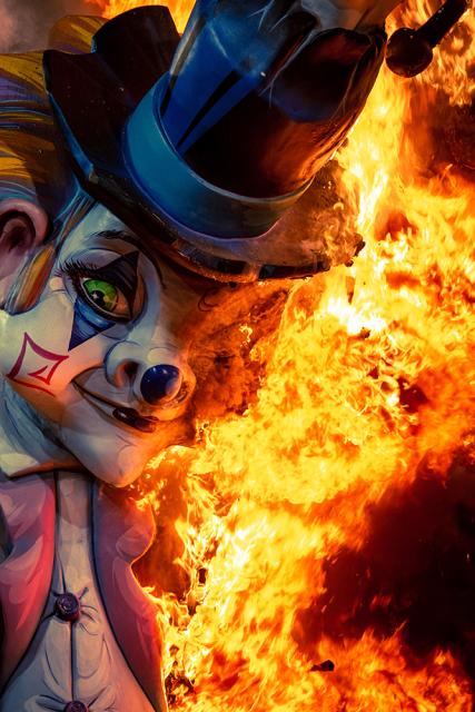 Clown on fire