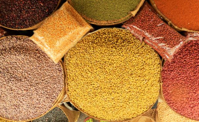buckets of grains