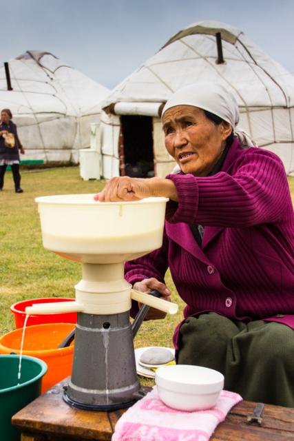 woman using machine