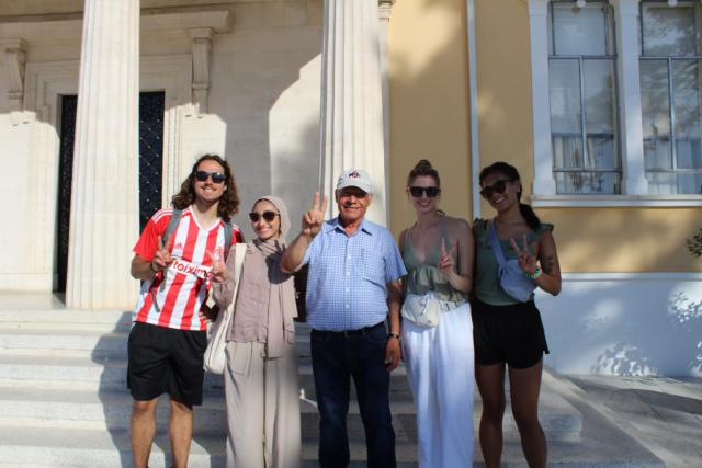 Group of students on steps in Cyprus