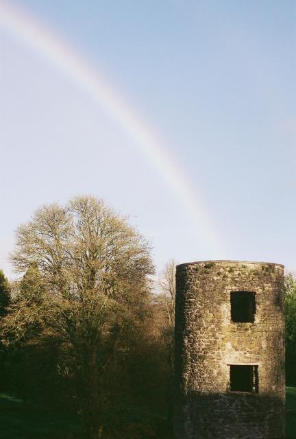 Rainbow over an Irish castle