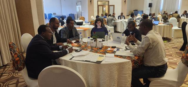 An Ohio State graduate students facilitates discussion at a conference in Ethiopia