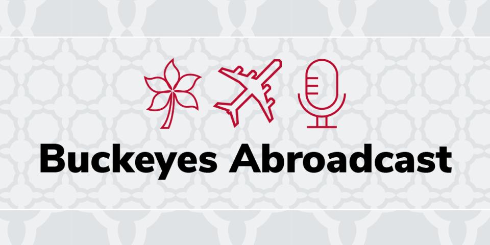 Buckeyes Abroadcast with buckeyeleaf, airplane and microphone