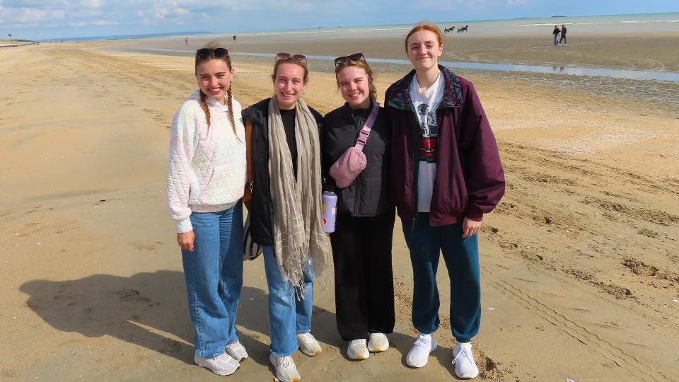 Students on a beach