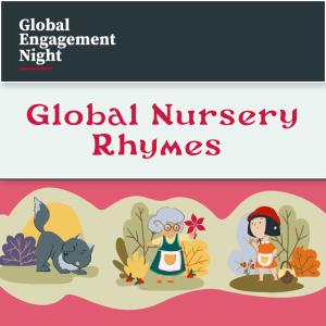 Global Nursery Rhymes text above 3 cartoon pics depicting nursery rhymes