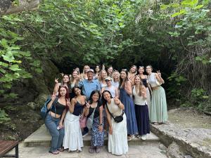 Students in a forest in Cyprus