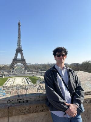 Student near Eiffel Tower