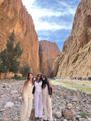 students in rock quarry