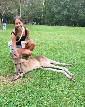 Student with kangaroo